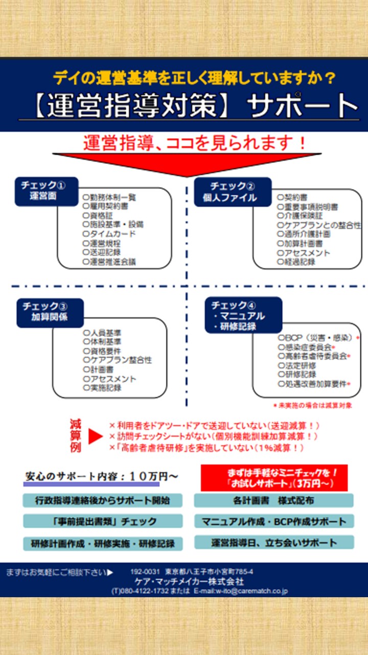 デイの運営指導、本格的に開始！